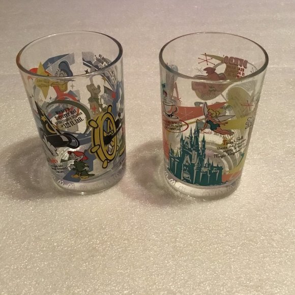 Disney Accents Colorful Pair Of Walt Disney Drinking Glasses Poshmark